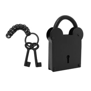 Medici Hand-Forged Iron Padlock with Chainmail Keychain