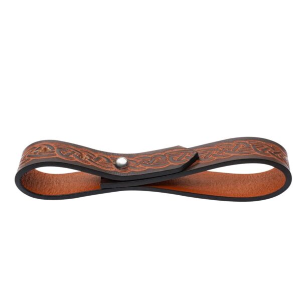 Embossed Leather Tankard Strap with Celtic Knotwork