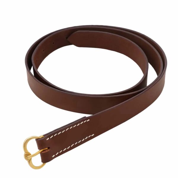 14th Century Medieval Leather Belt with Brass Buckle