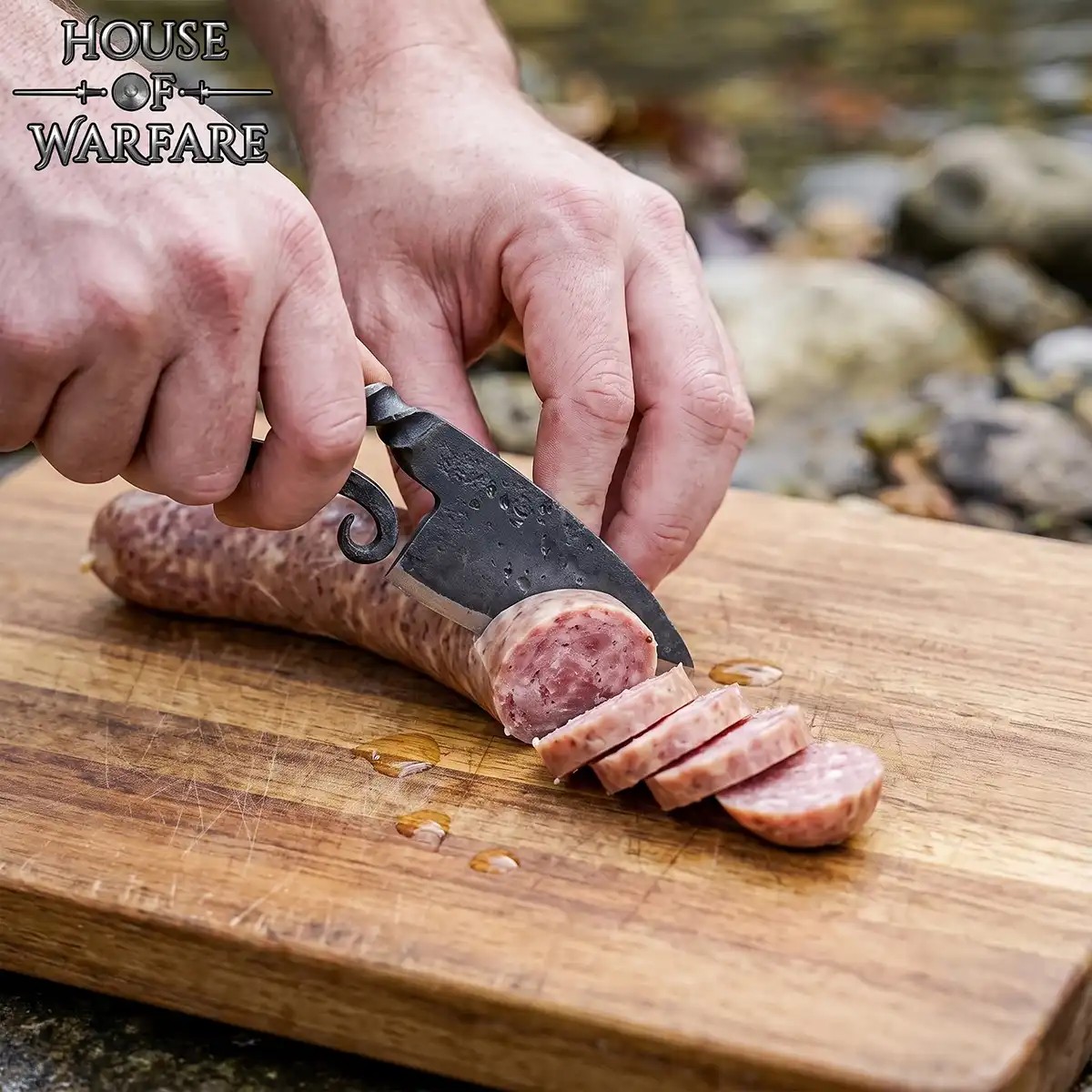 Hand-Forged Medieval Iron Neck Knife with Leather Sheath - Image 7