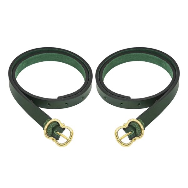 Medieval Green Veg-Tan Leather Leg Garters (Pair)