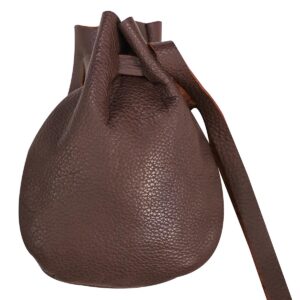 Medieval Leather Drawstring Coin Pouch