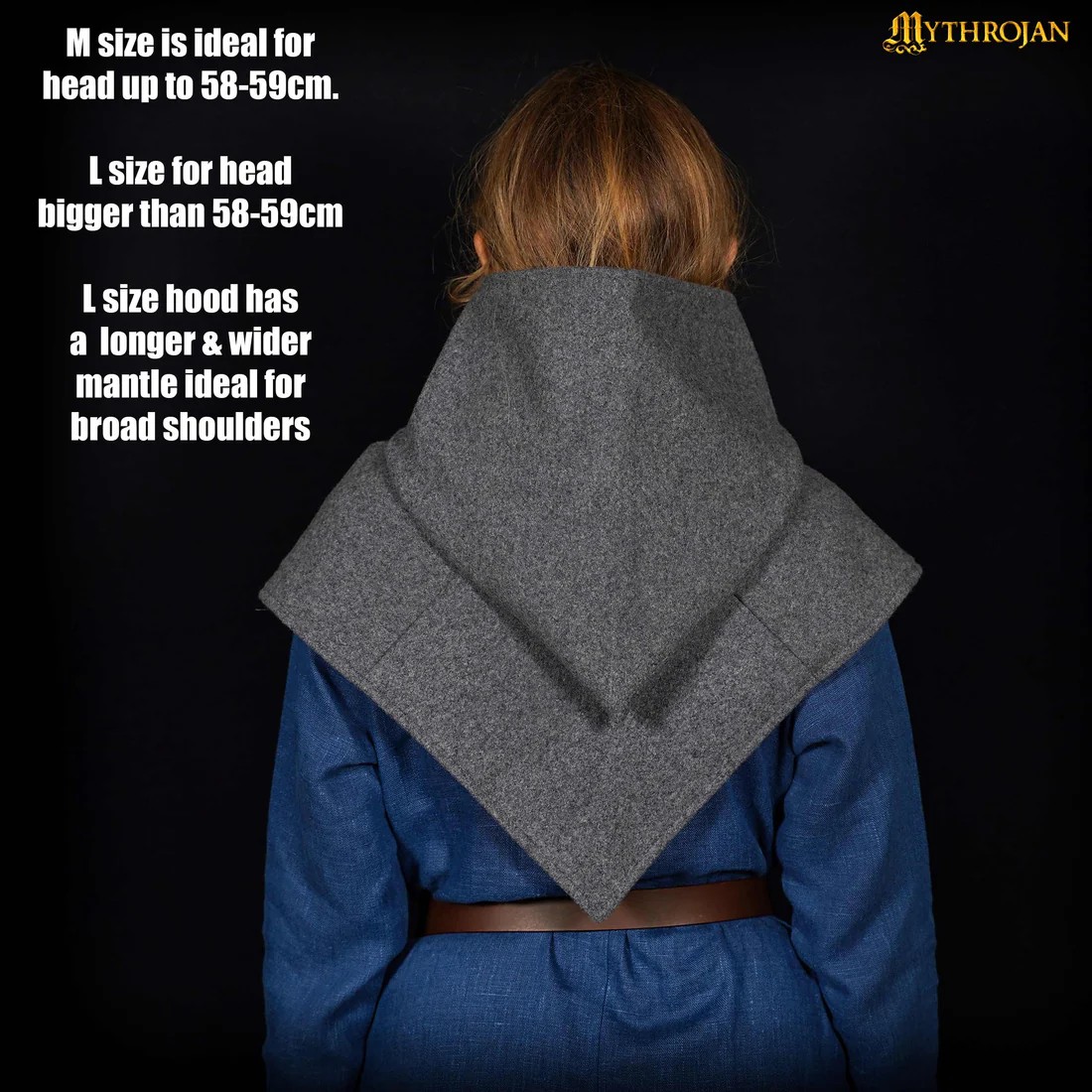 11th Century Skjoldehamn Wool Viking Hood with Linen Lining - Image 13