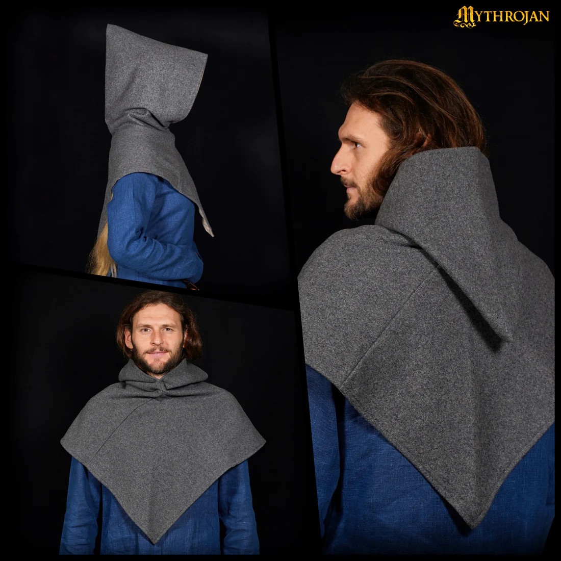 11th Century Skjoldehamn Wool Viking Hood with Linen Lining - Image 14