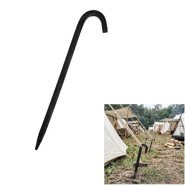 Hand-Forged Iron Medieval Tent Stake | Heavy-Duty Camp Peg