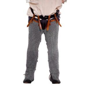 Medieval 16 Gauge Mild Steel Chainmail Chausses Leggings