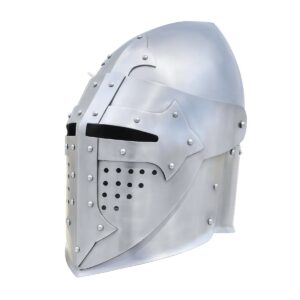14th Century Visored Bascinet Helmet in 16 Gauge Steel