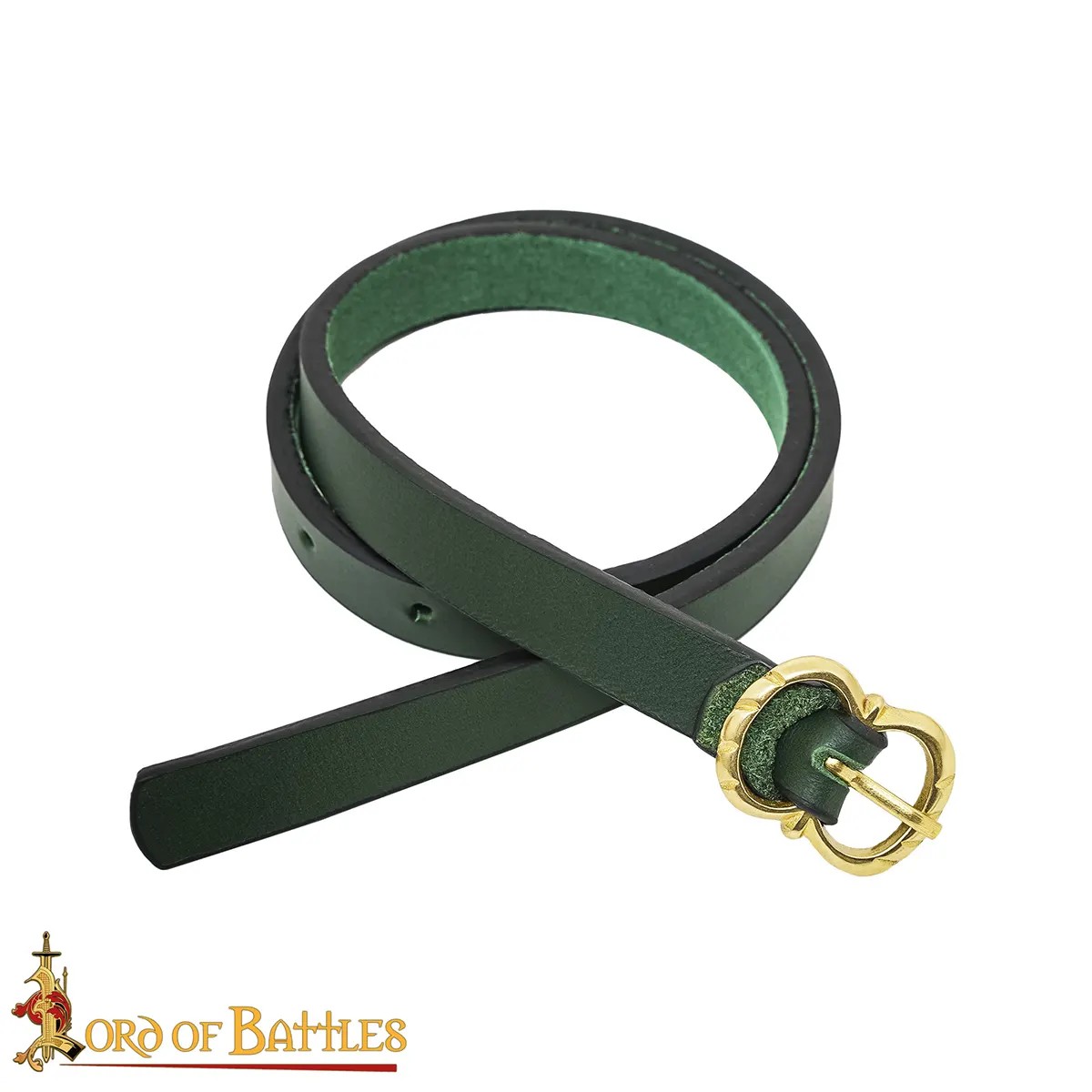 Medieval Green Veg-Tan Leather Leg Garters (Pair) - Image 6