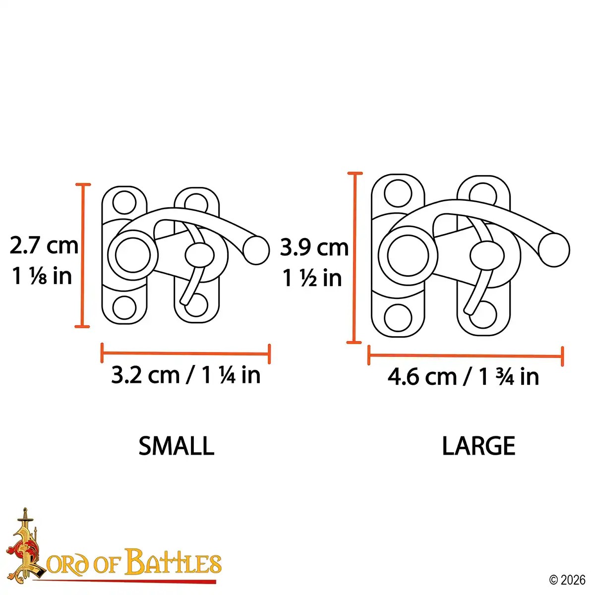 Antique Brass Hasp Latch Hardware Set - 3 Pieces - Image 8