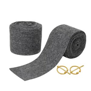 Viking Wool Blend Arm Wraps with Brass Fibulae (Pair)