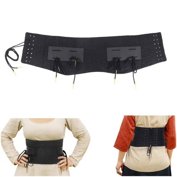 Late Medieval Quilted Cotton Arming Belt with Leather Points
