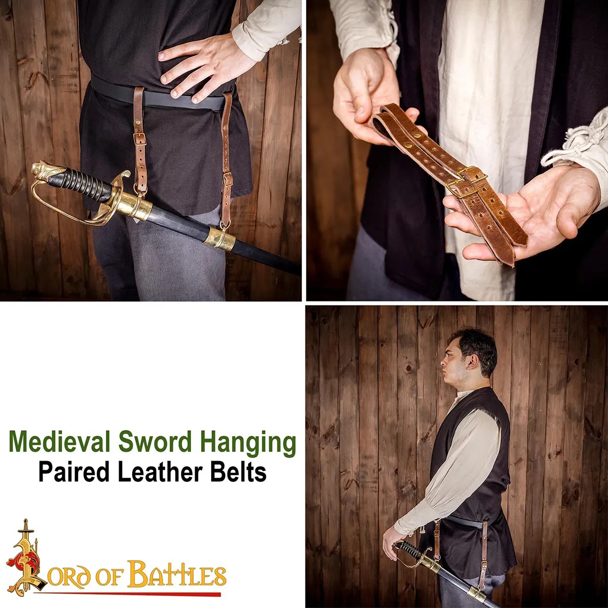 Medieval Adjustable Leather Sword Hanger - Image 15