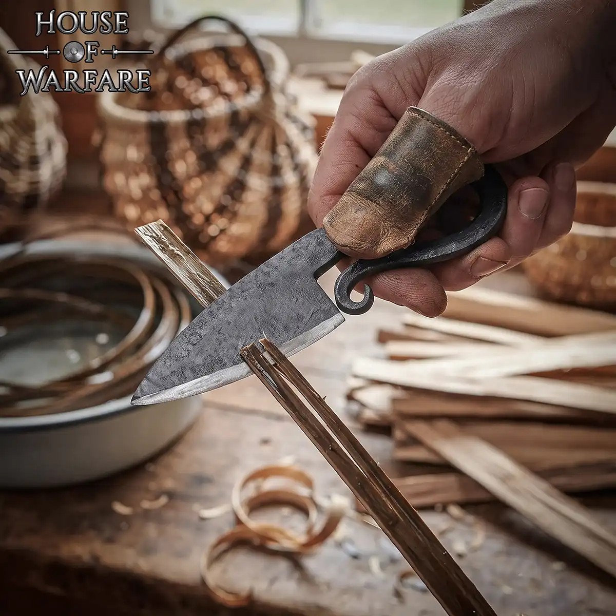 Hand-Forged Medieval Iron Neck Knife with Leather Sheath - Image 8